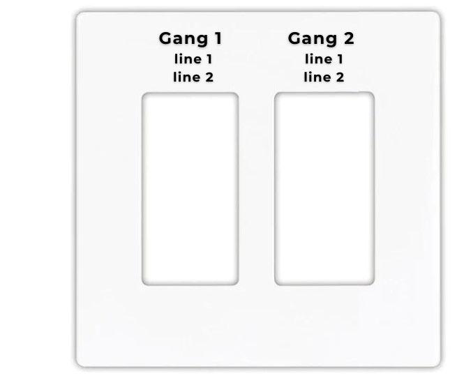 Leviton 2 gang faceplate with custom engraving