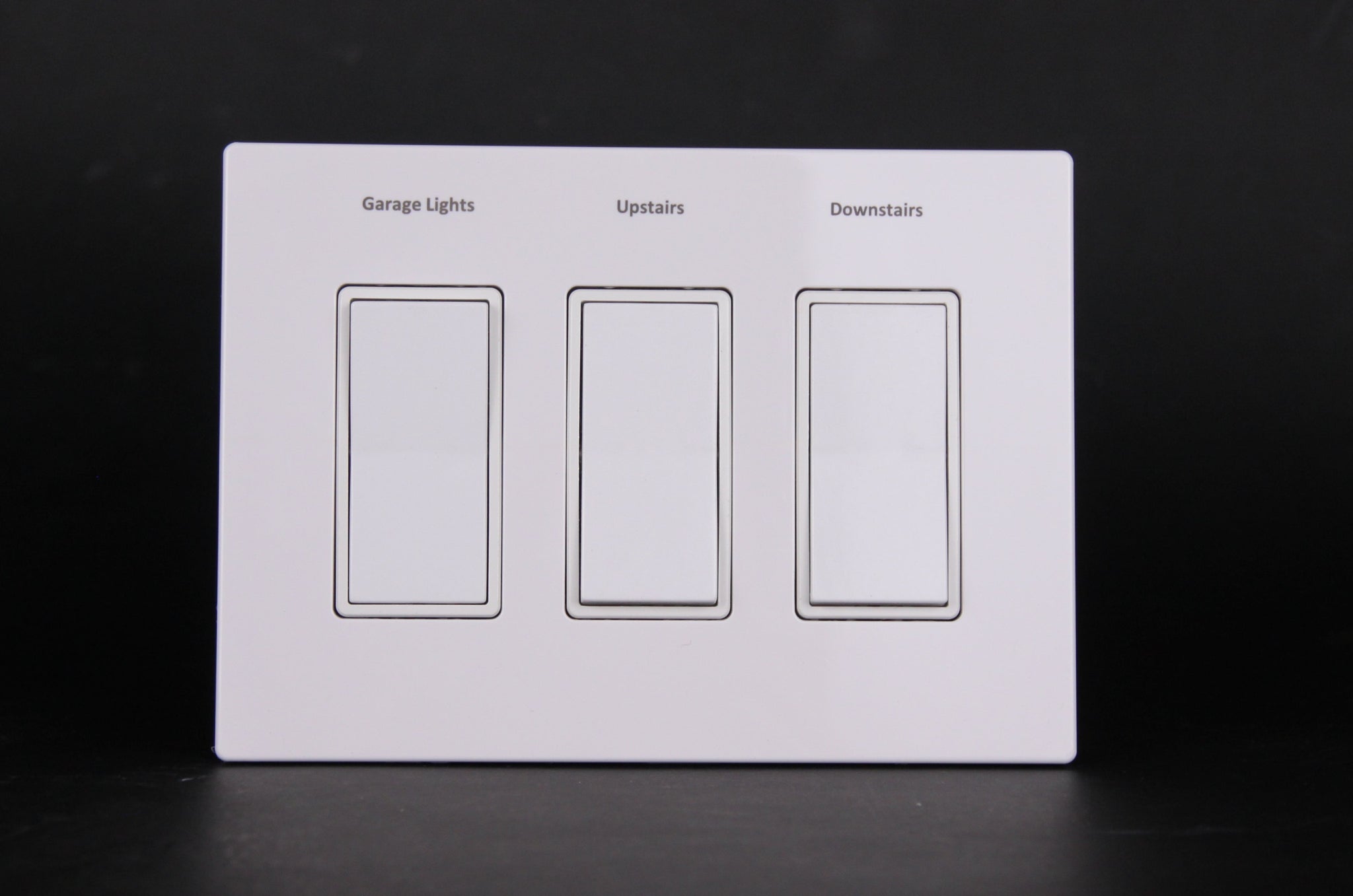 Eaton 3 gang faceplate with custom engraving