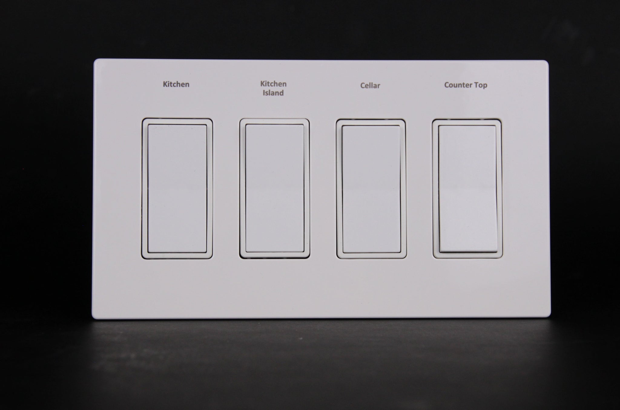 Eaton 4 gang faceplate with custom engraving