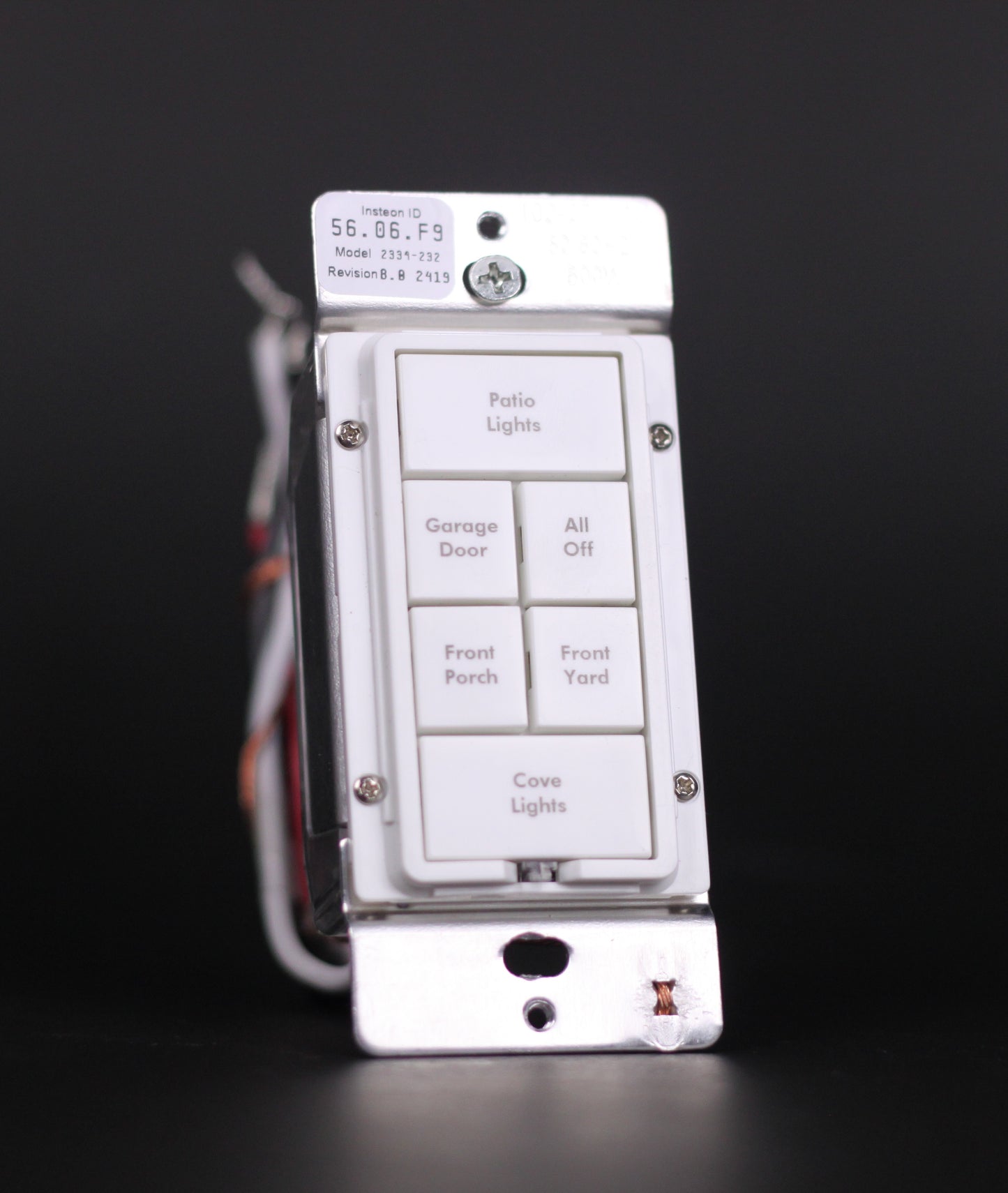 Insteon 6 buttons keypad custom etching